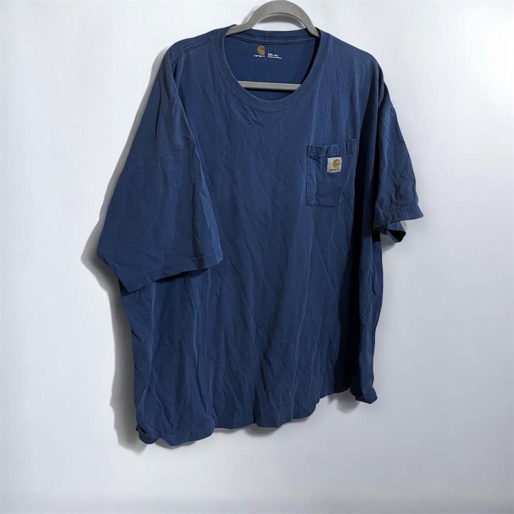 Carhartt blue pocket work shirt sleeve t shirt size 2XL Tall